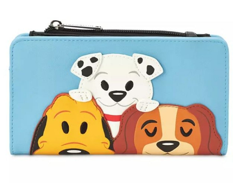 Apparel * | Best Sale Disney Loungefly Wallet Disney Dogs Blue