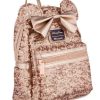 Apparel * | Best Deal Disney Loungefly Backpack Minnie Mouse Sequined Rose Gold