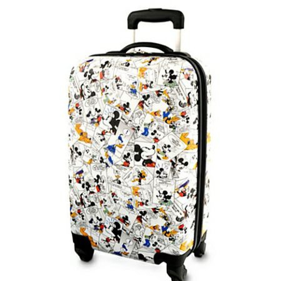 Apparel * | Best Pirce Disney Rolling Luggage Comic Strip Mickey Mouse White 20"