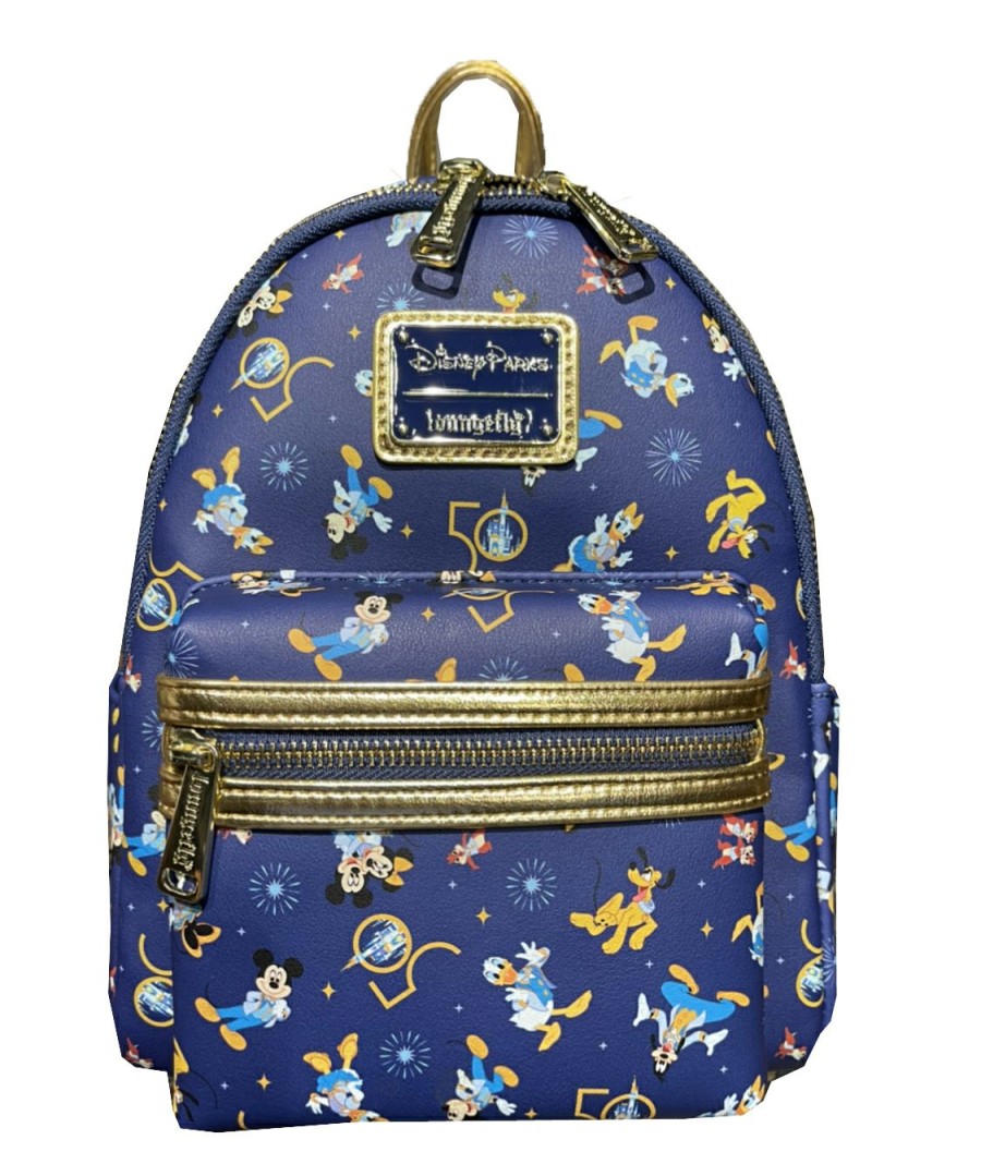 Apparel * | Best Pirce Disney Loungefly Backpack 50Th Anniversary Mickey & Friends