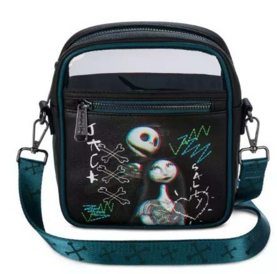 Apparel * | Best Sale Disney Loungefly Crossbody Bag Jack Skellington And Sally