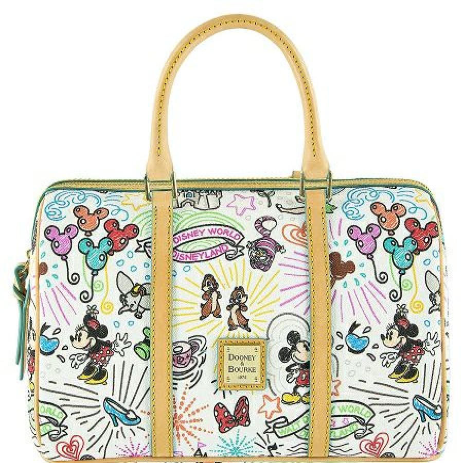 Apparel * | Best Pirce Disney Dooney & Bourke Bag Sketch Barrel Satchel Bag